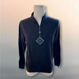 TaylorByrds  Mens Navy Blue 100% Cotton 1/4 Zip Pullover Size M